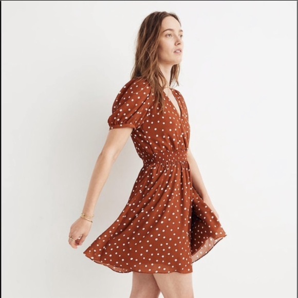 polka dot rust dress